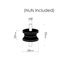 UNIVERSAL COTTON REEL EXHAUST MOUNT 34MM (M8 THREAD)