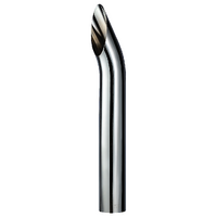 CHROME EXHAUST STACK CURVED 7" OD X 36" (915MM) LONG WITH PLAIN INLET (CPS7036)