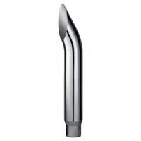 CHROME EXHAUST STACK CURVED REDUCING 6" OD > 5" OD X 24" (610MM) LONG WITH PLAIN INLET (CPSR6524)