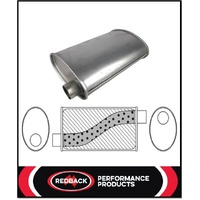 10" X 4" OVAL 14" LONG 2.25" O/O MEGA FLOW REDBACK UNIVERSAL MUFFLER (F628M)