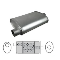 10" X 4" OVAL 16" LONG 2.25" O/C TRIFLOW REDBACK UNIVERSAL MUFFLER (F635GP)