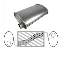 8" X 4" OVAL 14" LONG 2.25" O/O MEGA FLOW REDBACK UNIVERSAL MUFFLER (J628M)