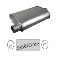 8" x 4" OVAL 14" LONG 2.5" O/C MEGA FLOW REDBACK UNIVERSAL MUFFLER (J727M)
