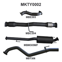 MANTA 3" TURBO BACK EXHAUST SYSTEM FITS TOYOTA HILUX KUN26R N70 3.0L 4CYL 2005-2015 - CAT/MUFFLER (MKTY0002)
