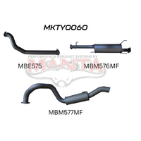 MANTA 3" TURBO BACK EXHAUST SYSTEM FITS TOYOTA PRADO KDJ120R KDJ150R 3.0L 4CYL 9/2007-9/2015 - NO CAT/MUFFLER (MKTY0060)