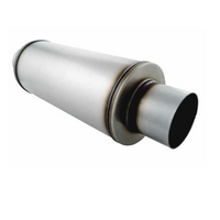 PERFORM-EX 6" ROUND X 14" LONG 3" 409 STAINLESS MEGA FLOW UNIVERSAL MUFFLER (O826GP-409R)