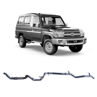REDBACK 3" 409 STAINLESS STEEL TURBO BACK EXHAUST SYSTEM FITS TOYOTA LANDCRUISER VDJ78R 4.5L V8 2007-2016 TROOP CARRIER - NO CAT/PIPE ONLY