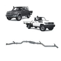 REDBACK 3" 409 STAINLESS STEEL DPF BACK EXHAUST SYSTEM FITS TOYOTA LANDCRUISER VDJ79R 4.5L V8 2016-2025 - RESONATOR