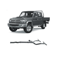 REDBACK TWIN 3" 409 STAINLESS STEEL DPF BACK EXHAUST SYSTEM FITS TOYOTA LANDCRUISER VDJ79R 4.5L V8 2016-2025 - PIPE ONLY
