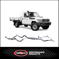 REDBACK TWIN 3" 409 STAINLESS STEEL TURBO BACK EXHAUST SYSTEM FITS TOYOTA LANDCRUISER VDJ79R 2007-2016 SINGLE CAB - NO CAT/RESONATOR