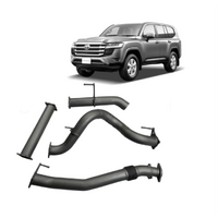 REDBACK 3.5" 409 STAINLESS STEEL DPF BACK EXHAUST SYSTEM FITS TOYOTA LANDCRUISER FJA300R 3.3L V6 7/2021-ON - PIPE ONLY