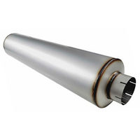 SEMI BAFFLED TRUCK MUFFLER 10" ROUND X 44" LONG X 5" IN/OUT (TR1044500SB-409)