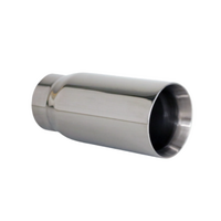 STRAIGHT CUT INNER CONE STAINLESS STEEL EXHAUST TIP - 2.5" INLET ID - 3" OUTLET (6.5" LONG)