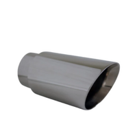 ANGLE CUT INNER CONE BLACK CHROME EXHAUST TIP - 2.5" INLET - 3" OUTLET (6.5" LONG)