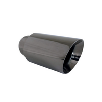 ANGLE CUT INNER CONE BLACK CHROME EXHAUST TIP - 2.5" INLET - 3.5" OUTLET (6.5" LONG)