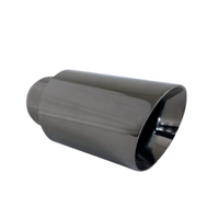 ANGLE CUT INNER CONE BLACK CHROME EXHAUST TIP - 2.5" INLET - 4" OUTLET (6.5" LONG)