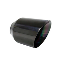 ANGLE CUT INNER CONE BLACK CHROME EXHAUST TIP - 3" INLET - 5" OUTLET (175MM LONG)