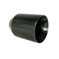 STRAIGHT CUT INNER CONE BLACK CHROME EXHAUST TIP - 3" INLET - 5" OUTLET (175MM LONG)