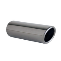 ANGLE CUT ROLLED IN STAINLESS STEEL EXHAUST TIP - 2" INLET - 2 1/8" OUTLET (6.5" LONG)