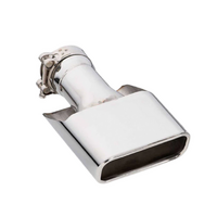 ANGLE CUT ROLLED IN STAINLESS STEEL EXHAUST TIP - 2.5" INLET - 130MM X 55MM OVAL OUTLET (9" LONG)