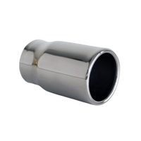 STRAIGHT CUT ROLLED IN EXHAUST TIP - 2.5" INLET - 3" OUTLET (5" LONG)