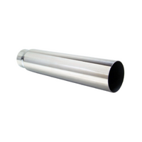 STRAIGHT CUT STAINLESS STEEL EXHAUST TIP - 2" INLET - 2.5" OUTLET (18" LONG)