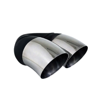 DUMP PIPE STAINLESS STEEL EXHAUST TIP - 2.5" INLET - TWIN 2.5" OUTLET (9" LONG)