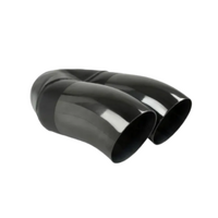 DUMP PIPE BLACK CHROME EXHAUST TIP - 2.25" INLET - TWIN 3" OUTLET (9" LONG)
