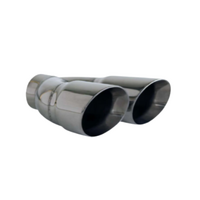 ANGLE CUT INNER CONE STAINLESS STEEL EXHAUST TIP - 3" INLET - TWIN 3.5" OUTLET (LHS)