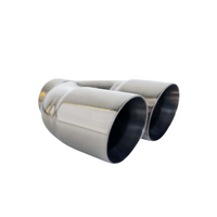 ANGLE CUT INNER CONE STAINLESS STEEL EXHAUST TIP - 3" INLET - TWIN 3.5" OUTLET (RHS)