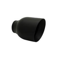 ANGLE CUT INNER CONE MATTE BLACK EXHAUST TIP - 2.5" INLET - 4" OUTLET (5" LONG)