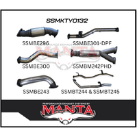 MANTA TWIN 3" STAINLESS STEEL TURBO BACK EXHAUST SYSTEM (DPF DELETE) FITS TOYOTA LANDCRUISER VDJ79R 4.5L V8 2016-2025 - NO CAT/HOTDOG (SSMKTY0132)