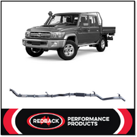 REDBACK 3" 409 STAINLESS STEEL TURBO BACK EXHAUST SYSTEM FITS TOYOTA LANDCRUISER VDJ79R 2012-2016 DUAL CAB - CAT/MUFFLER