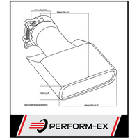 ANGLE CUT ROLLED IN STAINLESS STEEL EXHAUST TIP - 2.25" INLET - 130MM X 55MM OVAL OUTLET (9" LONG)