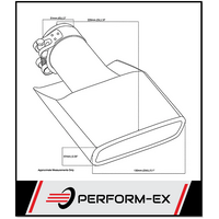 ANGLE CUT ROLLED IN STAINLESS STEEL EXHAUST TIP - 2" INLET - 130MM X 55MM OVAL OUTLET (9" LONG)