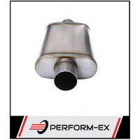 PERFORM-EX 9" X 4" OVAL 14" LONG 2" C/C 409 SS MEGA FLOW UNIVERSAL MUFFLER (X526-409)