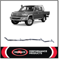 REDBACK 3" 409 STAINLESS STEEL TURBO BACK EXHAUST SYSTEM FITS TOYOTA LANDCRUISER VDJ79R 2012-2016 DUAL CAB - CAT/MUFFLER