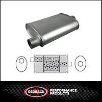 10" X 4" OVAL 14" LONG 2.25" O/C TRIFLOW REDBACK UNIVERSAL MUFFLER (F627GP)