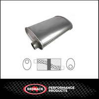 8" X 4" OVAL 14" LONG 2" O/O GLASS PACKED REDBACK UNIVERSAL MUFFLER (J528GPC)