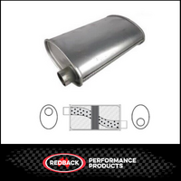 8" X 4" OVAL 14" LONG 2.25" O/O GLASS PACKED REDBACK UNIVERSAL MUFFLER (J628GPC)