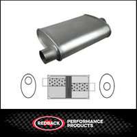 8" x 4" OVAL 16" LONG 2.25" O/C BAFFLED REDBACK UNIVERSAL MUFFLER (J635GPB)