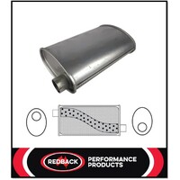 8" X 4" OVAL 14" LONG 2.5" O/O MEGA FLOW REDBACK UNIVERSAL MUFFLER (J728M)