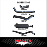 MANTA 3" TURBO BACK EXHAUST SYSTEM WITH CAT/MUFFLER FITS HOLDEN COLORADO RC 3.0L 4CYL SWB 2008-2010