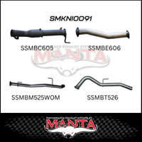 MANTA 3" TURBO BACK EXHAUST WITH CAT/NO MUFFLER FITS NISSAN NAVARA D23 NP300 2.3L TD 4CYL 2015-ON (MKNI0091)