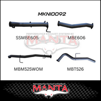 MANTA 3" TURBO BACK EXHAUST WITH NO CAT/NO MUFFLER FITS NISSAN NAVARA D23 NP300 2.3L TD 4CYL 2015-ON (MKNI0092)