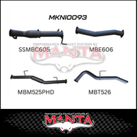 MANTA 3" TURBO BACK EXHAUST WITH CAT/HOTDOG FITS NISSAN NAVARA D23 NP300 2.3L TD 4CYL 2015-ON (MKNI0093)