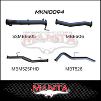 MANTA 3" TURBO BACK EXHAUST WITH NO CAT/HOTDOG FITS NISSAN NAVARA D23 NP300 2.3L TD 4CYL 2015-ON (MKNI0094)