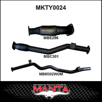 MANTA 3" TURBO BACK EXHAUST SYSTEM WITH CAT/PIPE ONLY FITS TOYOTA LANDCRUISER VDJ76R 4.5L V8 WAGON 2007-2016 (MKTY0024)