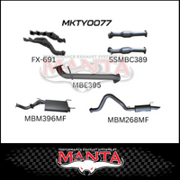 MANTA EXTRACTORS, CATS & 3" CAT BACK EXHAUST SYSTEM WITH CENTRE & REAR MUFFLER FITS TOYOTA LANDCRUISER UZJ100R 1998-2007 (MKTY0077)