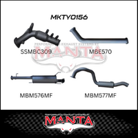 MANTA 3" TURBO BACK EXHAUST (CAT/MUFFLER) FITS TOYOTA PRADO GDJ150R 2.8L 6/2015-ON (MKTY0156)